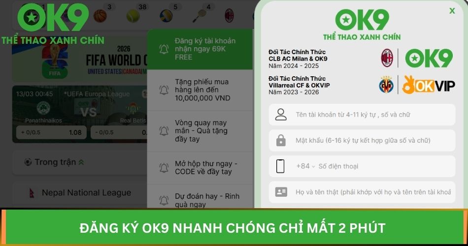 Giới thiệu đăng ký tài khoản ok9